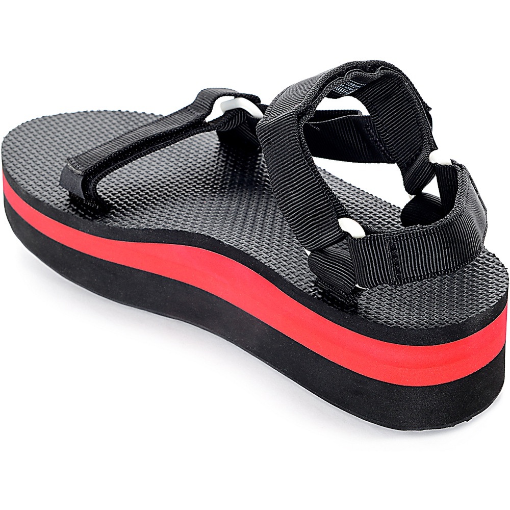 Women's Black and Red teva Platform Sandals